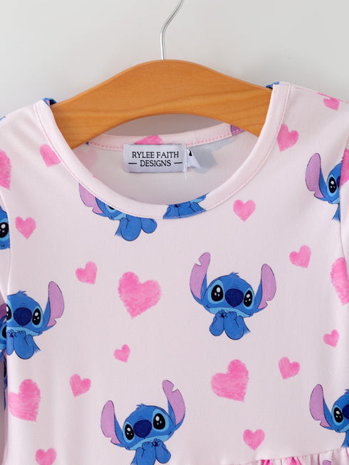 valentines-day-character-print-ruffle-long-sleeve-girls-dress-rylee-faith-designs-Sophia's Style-4