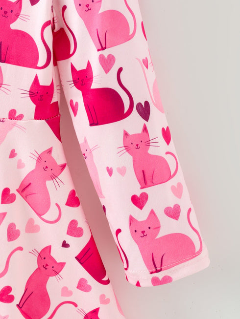 valentine-toddler-girls-pink-cat-dress-long-sleeve-heart-print-outfit-rylee-faith-designs-Sophia's Style-4