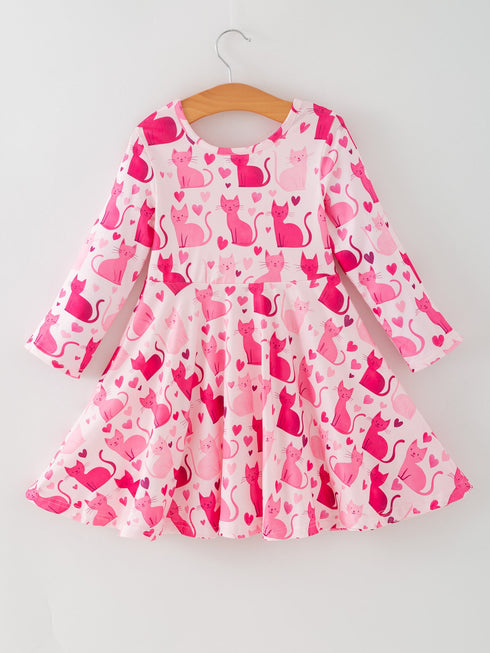 valentine-toddler-girls-pink-cat-dress-long-sleeve-heart-print-outfit-rylee-faith-designs-Sophia's Style-2