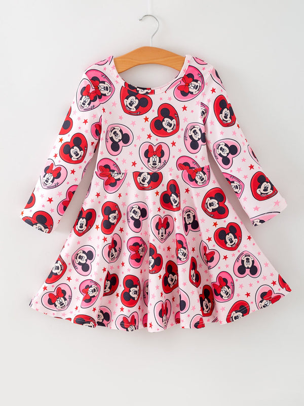 valentines-day-girls-long-sleeve-dress-pink-character-heart-outfit-rylee-faith-designs-Sophia's StyleDress-1