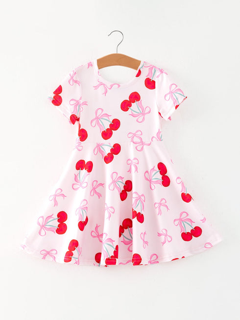 cherry-pattern-vibrant-girls-dress Rylee Faith Designs - Sophia's Style-2