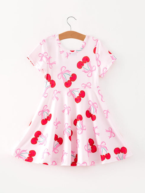 cherry-pattern-vibrant-girls-dress Rylee Faith Designs - Sophia's StyleDress-1