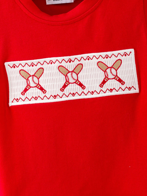 toddler-boys-red-baseball-smocked-tee-and-blue-plaid-shorts-set-sophias-style-2