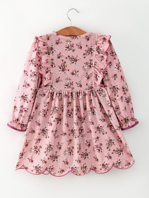 fall-purple-rose-floral-girl-dress-bow-ruffle-long-sleeve-scalloped-hem-sophias-style-2