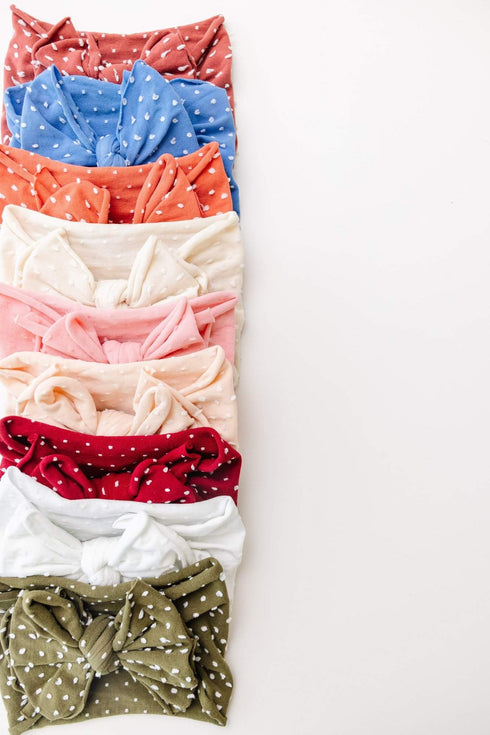 fab-bow-lous®-terracotta-shabby-dot Baby Bling Bows clips headbands - Sophia's Style-