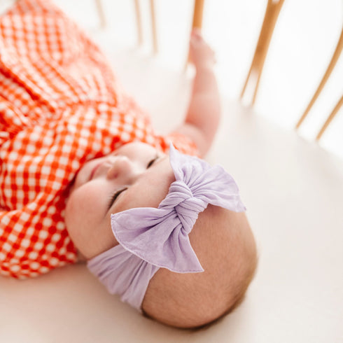 knot-light-orchid Baby Bling Bows clips headbands - Sophia's Style-