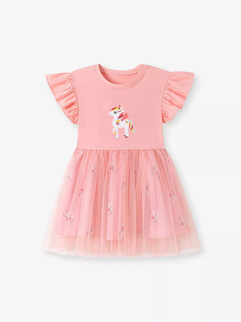 childrens-unicorn-ruffle-sleeve-tulle-dress-1-ohso-kids-sophias-styleDresses-1