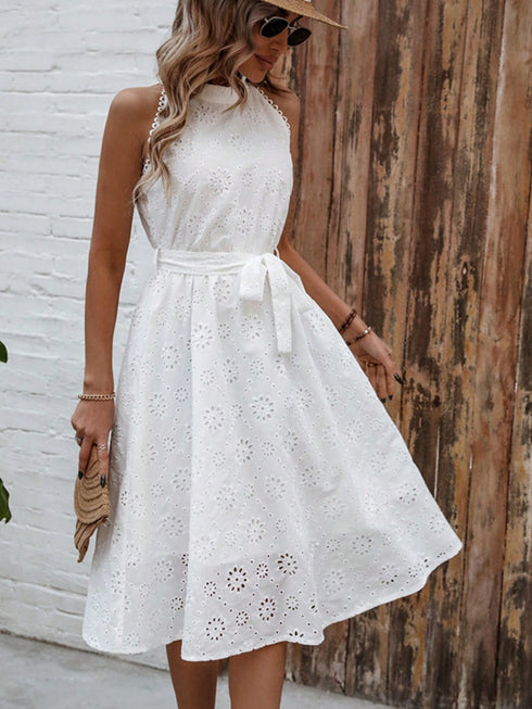 eyelet-grecian-neck-tie-waist-midi-dress OhSoStyled - Sophia's Style-2