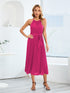 pleated-spaghetti-strap-tie-waist-midi-dress Sophia's Trends - Sophia's Style--