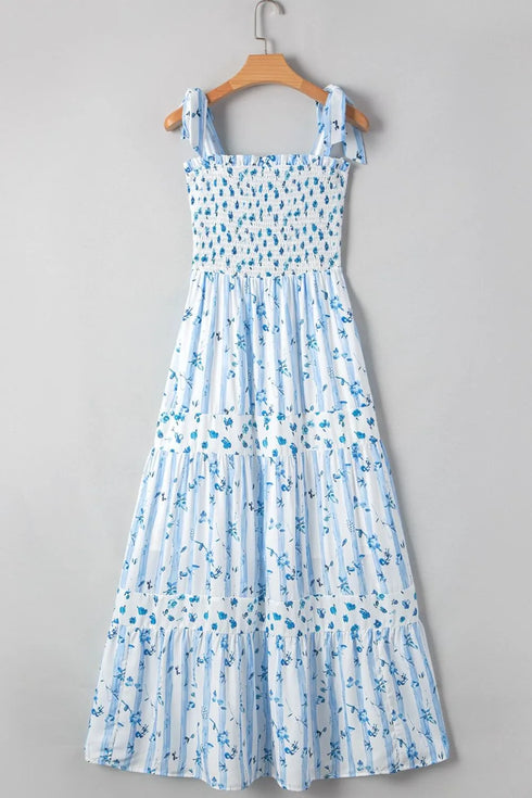 floral-smocked-tied-straps-a-lined-tiered-dress OhSoStyled - Sophia's Style in Light Blue-4
