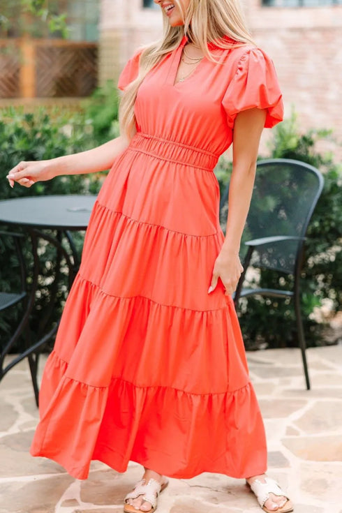 notched-short-puff-sleeve-dress OhSoStyled at Sophia's Style-13