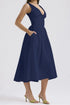 ruched-v-neck-sleeveless-dress-with-pockets OhSoStyled at Sophia's Style-12
