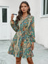 printed-collared-neck-long-sleeve-dress OhSoStyled - Sophia's Style in Teal-4