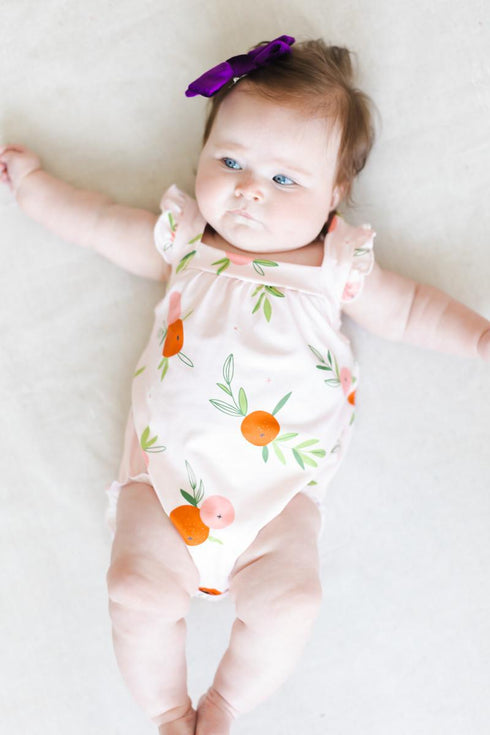 tangerine-ruffle-cross-back-romper Mila & Rose - Sophia's Style-8