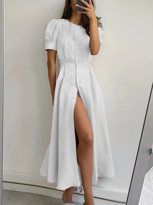 button-down-short-sleeve-dress OhSoStyled at Sophia's Style-4