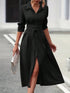 collared-neck-long-sleeve-midi-shirt-dress OhSoStyled - Sophia's Style-1