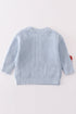 Blue floral hand-embroidery jumper sweater