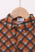 Premium brown plaid button down muslin shirt