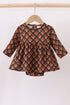 Premium brown plaid muslin bubble