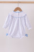 Premium blue snow bow embroidery bubble