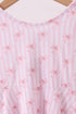 Premium blush bow stripe print ruffle bamboo dress