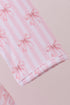 Premium blush bow stripe print ruffle bamboo dress