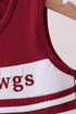 Premium Maroon Go Dawgs Mississippi embroidery ruffle dress