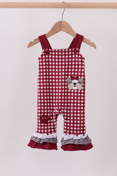 premium-maroon-georgia-bulldog-gingham-ruffle-romper-abby-evie-sophias-styleJumpsuits & Rompers-1
