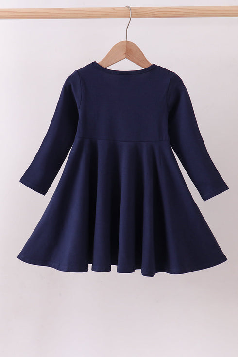 Premium Navy Auburn tiger applique dress