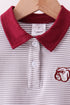 Premium Maroon Mississippi stripe bulldog embroidery pants set