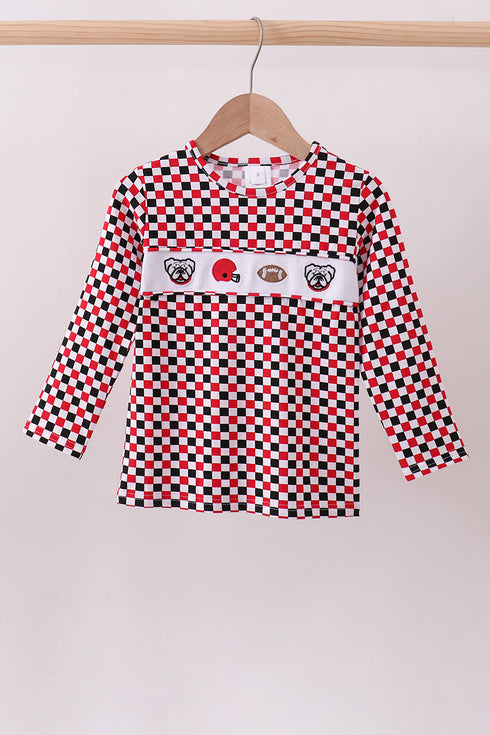 checkered-georgia-dog-embroidery-top-abby-evie-sophias-styleTop-1