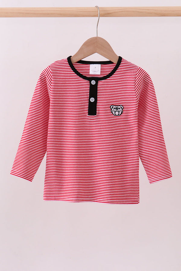 premium-red-georgia-bulldog-embroidery-stripe-top-abby-evie-sophias-styleTop-1