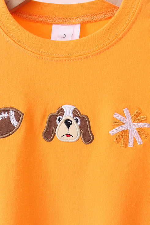 premium-orange-tennessee-football-embroidery-gingham-pants-set-abby-evie-sophias-style-2