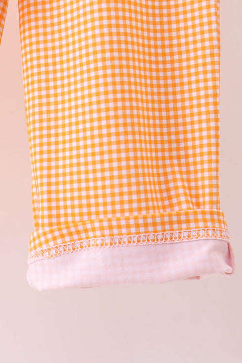 premium-orange-tennessee-football-embroidery-gingham-pants-set-abby-evie-sophias-style-4