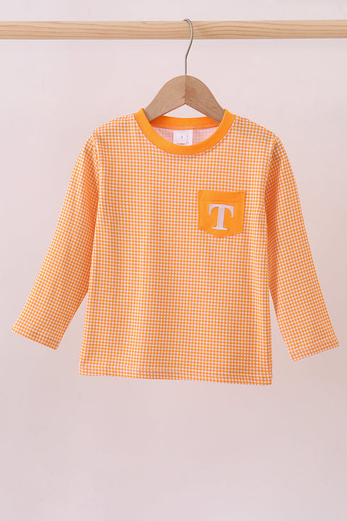 premium-orange-tennessee-embroidery-gingham-top-abby-evie-sophias-styleTop-1