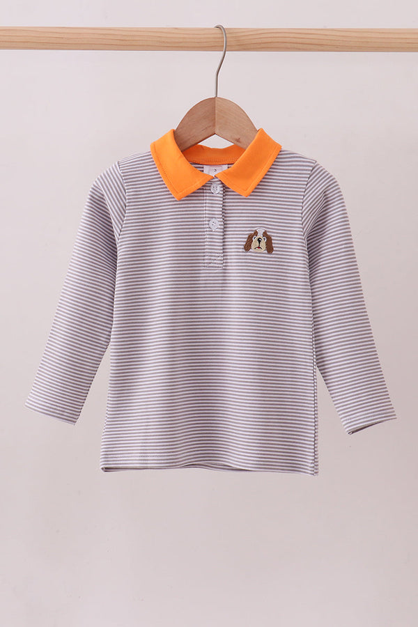premium-orange-tennessee-stripe-puppy-embroidery-button-down-shirt-abby-evie-sophias-styleTop-1
