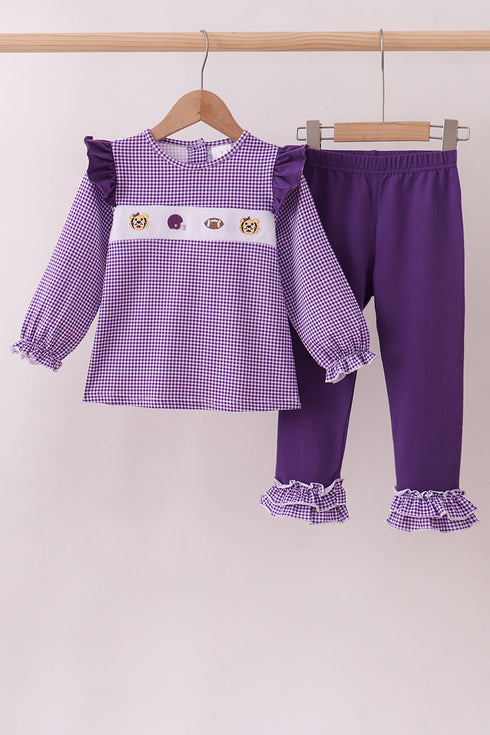 premium-purple-lsu-tiger-football-embroideyr-gingham-ruffle-pants-set-abby-evie-sophias-styleSet-1