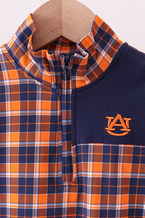 premium-navy-auburn-embroidery-plaid-top-abby-evie-sophias-style-2