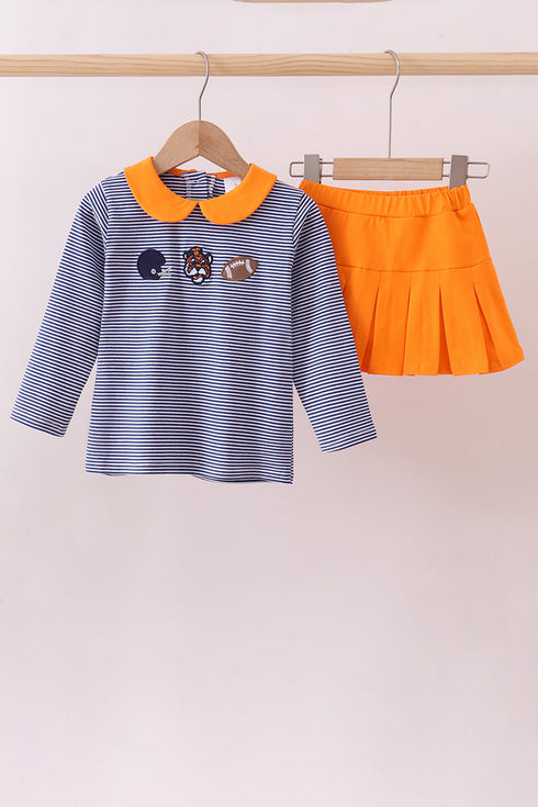premium-orange-clemson-stripe-football-embroidery-skorts-set-abby-evie-sophias-styleSet-1