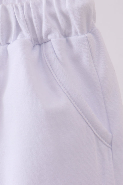 Premium White drawstring shorts