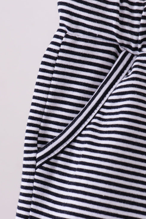 Premium Navy&white stripe drawstring shorts