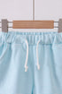 Premium Mint&white stripe drawstring shorts