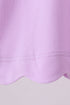 Purple flutter sleeve scalloped top
