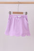 Purple scallop hem bow skort