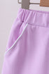 Purple scallop hem bow skort