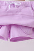 Purple scallop hem bow skort