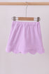 Purple scallop hem bow skort