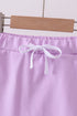 Purple scallop hem bow skort