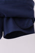 Navy scallop hem bow skort