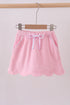 Pink scallop hem bow skort